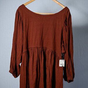 Free People Brown Smock Dress Size Large